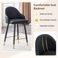 thumbnail image 5 of StnTalk Bar Stools Set of 2, Counter Height Barstools with Backs, Black PU Leather Kitchen Stools with Gold Footrest & Stable Metal Legs, Modern Upholstered Chairs for Kitchen Island, 5 of 9