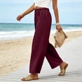 thumbnail image 7 of GUACER Wide Leg Pants for Women Elastic Waist Pleated Textured Trousers with Pockets Casual Loose Fit Pants, 7 of 7