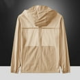 thumbnail image 4 of Xfvqtps Mens Light Jacket Hoodie with Brim Sun Protection Full Zip up Long Sleeve Summer Coat for Fishing Hiking Athletic Running Khaki, 4 of 6
