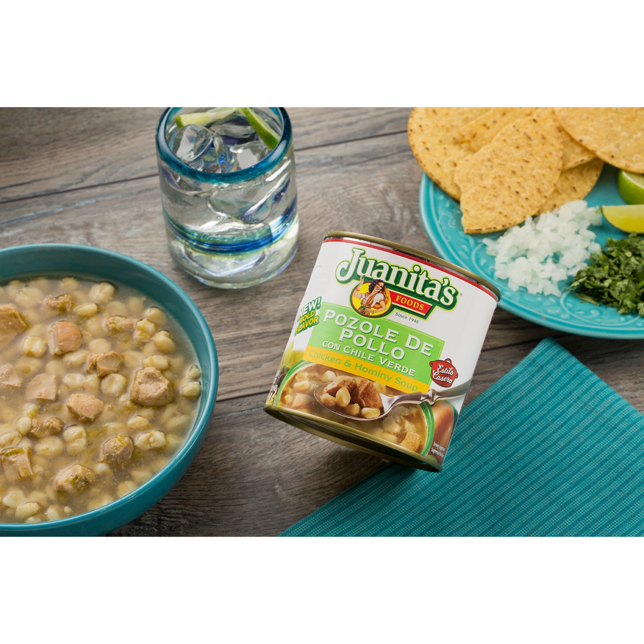 (2 pack) Juanita’s Foods Ready to Serve Chicken Pozole with Green Chile Soup, 25 oz Can