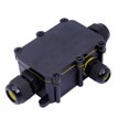 thumbnail image 1 of ziyahi Waterproof Black IP68 Plastic Cable Wire Connector Gland Electrical 3-Cable Junction Box with Terminal, 1 of 6