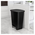 thumbnail image 5 of 2 Pack 20 Gal Trash Can - Plastic Kitchen Waste Bin with Odor Protection of Lid - Hands Free with Step On Foot Pedal and Garbage Bag Rings, Black, 5 of 6