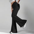 thumbnail image 5 of WTOBBY Ladies Fashion Loose Drawstring Waist Solid Color Cargo Pants Leisure Flares Casual Wear with Utility Pockets,Black L, 5 of 6