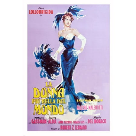Mondo Ball - La Donna Mondo Movie Poster Exotic Beauty Feathers Gina Lollobrigida 24X36