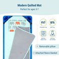 thumbnail image 4 of Wildkin Modern Nap Mat with Elastic Corner Straps for Toddler Boys and Girls, Daycare and Preschool (Elephants Blue), 4 of 8