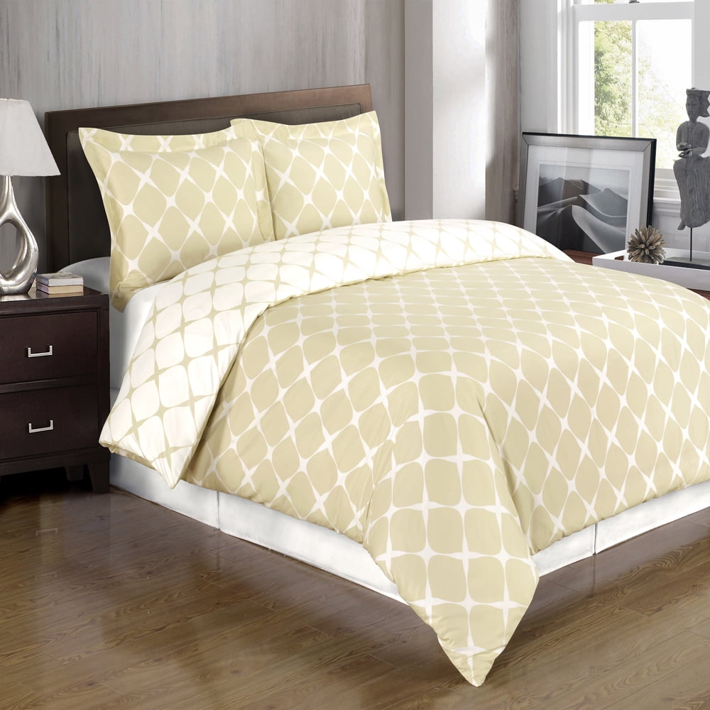 Soft 100% Combed Cotton 2 Piece Duvet Cover Set - Twin/Twin-XL - Beige