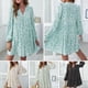 thumbnail image 4 of Vestido, Vestido floral de mujer de manga larga con cuello en V Mini vestido suelto de vacaciones Tomshoo Negro/Grande, 4 of 7