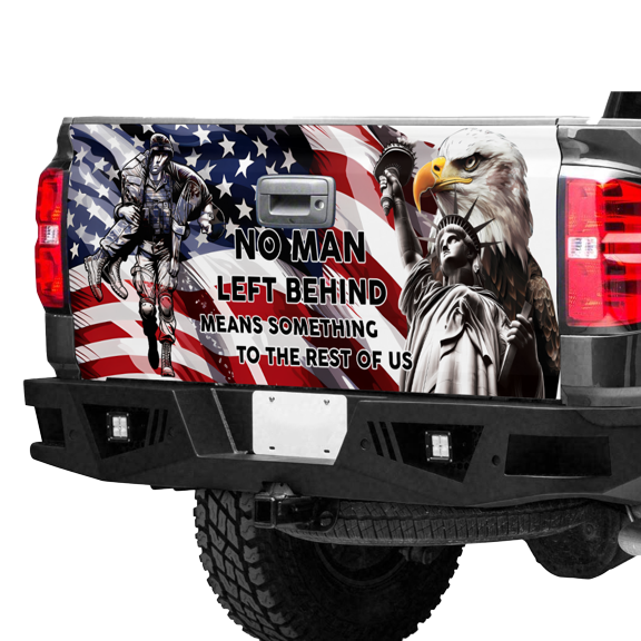 Lotusprinthandmade US Eagle Veteran Flag Pray For Our Veteran Tailgate Wrap 2 Sizes