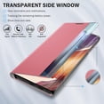 thumbnail image 4 of for Samsung Galaxy Note 20 Ultra 5G Case View Clear Smart Window Leather for Samsung Note 20 Ultra Case Slim Mirror Hard PC Kickstand Luxury Flip Shockproof Galaxy Note 20 Ultra Cover (Pink), 4 of 14