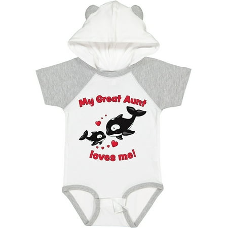 

Inktastic My Great Aunt Loves Me Orca Family Boys or Girls Baby Bodysuit