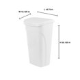 thumbnail image 3 of Efficient Kitchen Trash Can with Dual Swing Lid, 2-Pack, Waste Basket Fits in Narrow Spaces for Commercial, Home Office, Dorm, Easy to Clean, 40 Quart, White, 2 Count, 3 of 8