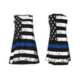 thumbnail image 7 of Rateoe Thin Blue Line Flag Pattern Women’s Sleeveless Dress,Casual Summer Dress,A-line Sleeveless Dress Versatile Summer Dress Stylish Day Dress, 7 of 7