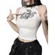 thumbnail image 4 of VISgogo Mujeres Goth Tank Tops, Adultos Slim-fit Sin Mangas Calavera Estampado Cuello Redondo Crop Tops con Pasadores de Seguridad VISgogo  moda, 4 of 9