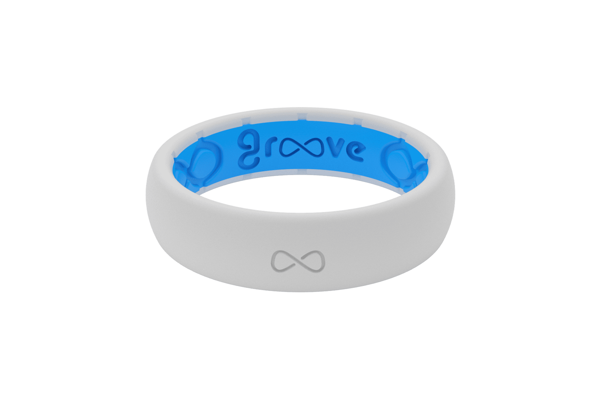 Comfort Fit Ring Solid Thin Silicone Ring by Groove Life Lifetime Coverage Breathable Rubber Wedding Rings for Women Unique Design 
