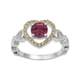 thumbnail image 1 of 925 Sterling Silver 6MM Red CZ Women Promise Ring in Open Heart, 1 of 2