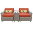 thumbnail image 1 of Ensemble de Meubles de Patio en Osier d'Extérieur 3 Pcs en Tangerine, 1 of 2