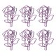 thumbnail image 2 of 100 clips de papel de rosa estilo flor púrpura clips de papel lindos de metal galvanizado portátiles para oficina escuela hogar, 2 of 5