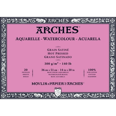 Arches 140 lb. Watercolor Block, Hot-Pressed, 14" x 20"