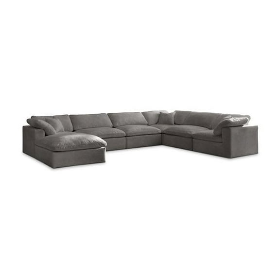Meridian Furniture Cozy Gray Velvet Modular Sectional