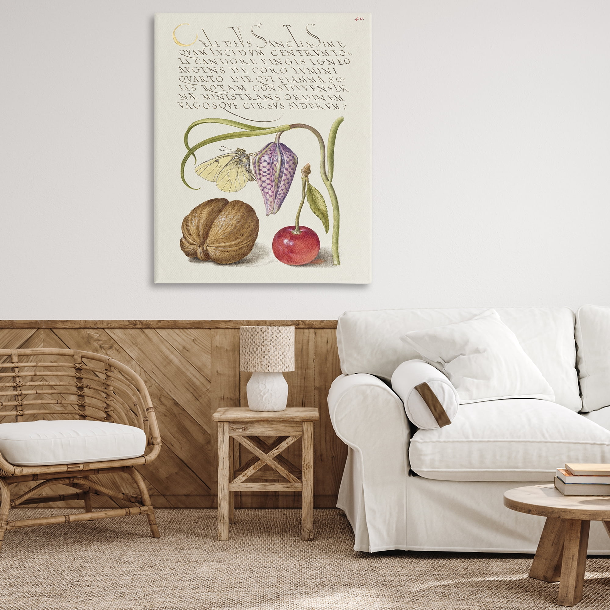 Stupell Industries Woodland Flora Study Text & Numbers Painting Wrapped Canvas Art Print Wall Art, 36 x 48