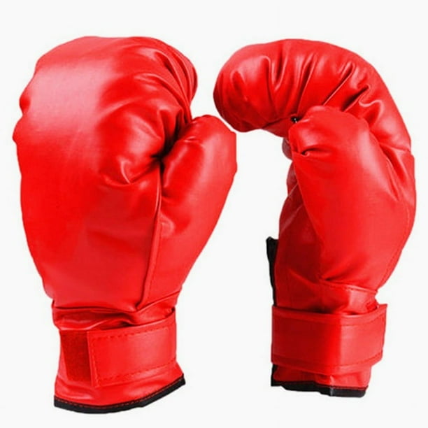 Guantes de boxeo Sanda Artes marciales Boxeo Taekwondo Entrenamiento Dibujos animados Espectáculo Sanda Lucha Rojo Negro Azul Tres colores