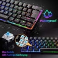 thumbnail image 3 of MAGIC-REFINER UK Layout 60% True Mechanical Gaming Keyboard Type C Wired 62 Keys RGB LED Backlit USB Waterproof Keyboard Full Anti-ghosting Keys for Computer/PC/Laptop/MAC (Black/Blue Switch), 3 of 5