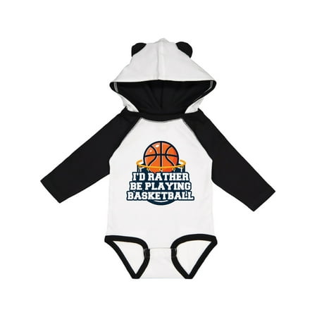 

Inktastic I d Rather Be Playing Basketball Gift Baby Boy or Baby Girl Long Sleeve Bodysuit