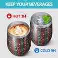 thumbnail image 4 of 12oz Stemless Wine Tumblers Red and Green Plaid Christmas Snow Pattern Vacuum Insulated Stainless Steel Travel Tumbler Cups Mug with Lid and Straw for Champaign,Cocktail,Beer with Cleaning Brush, 4 of 5