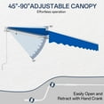 thumbnail image 4 of 11.5x9.8FT Manual Retractable Awning, Waterproof Sun Shade Cover Shelter, Heavy Duty Aluminum Canopy with Adjustable Slope and Crank Handle, Blue, 4 of 7
