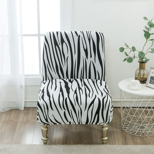 Zhuge Armless Chair Slipcover Removable Chairs Covers Washable Armless Slipper Chair Slipcover Printed Armless Chair Furniture Protector Covers (Style B)