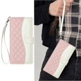 thumbnail image 4 of Quilted Wallet Case for iPhone 14 Pro with RFID Blocking Slots & Wrist Strap Stand Cover Pink, 4 of 5