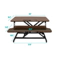 thumbnail image 2 of 32 Inch Desk Converter Height Adjustable Sit to Stand Riser Dual Monitor and Laptop Workstation with Wide Keyboard Tray Walnut Color, 2 of 9