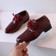 thumbnail image 4 of Povozer Formal Dress for Boy Casual School Formal Lace up Dress Shoes for Boy(Red,2.5 Big Kids), 4 of 6