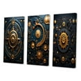 thumbnail image 3 of Designart "Gold and Blue Ancient Compass Geometry VI" Modern Geometric Wall Art Set Of 3 - Gold Abstract Gallery Wall Set For Home Decor, 3 of 7