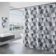 thumbnail image 1 of Gray Triangle Shower Curtain with Hooks, 180x180cm Shower Curtains, Mildew Proof Bathroom Curtain Waterproof Washable Polyester Fabric, 1 of 5