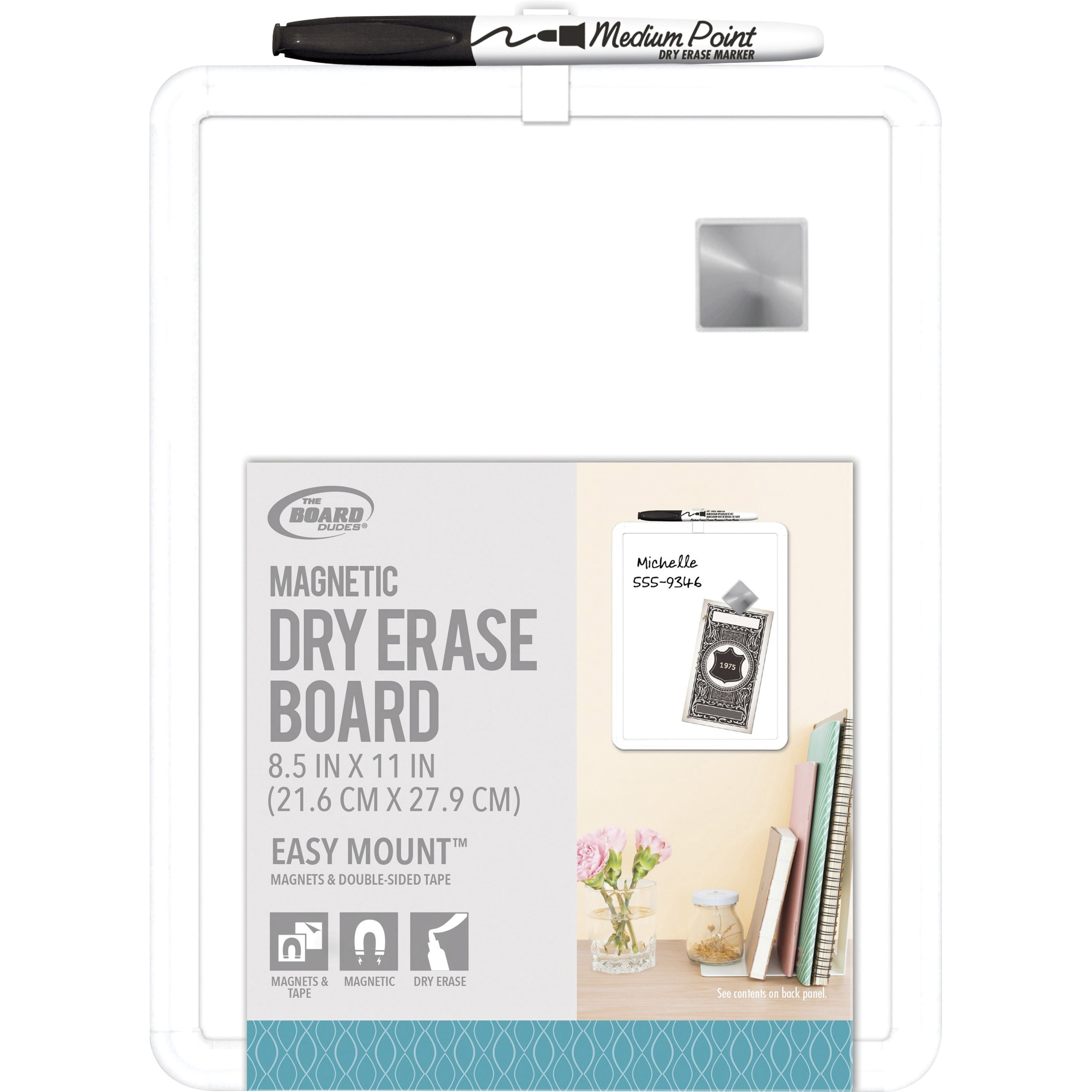 Quartet Magnetic Dry-Erase Board 8 1/2 x 11 Inches MHOW8511-WT White Frame