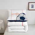 thumbnail image 4 of Football Bedding Set Twin Size Soccer Comforter&nbsp;Set Teens,Orange White Sports Themed Quilt Bed Set Football Field Bed Comforter&nbsp;Sets Room Decor with 1 Pillowcase, 4 of 6