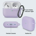 thumbnail image 4 of Compatible with AirPods Pro 2 Case-Cover (2022) & 1st Liquid Silicone Soft Case for AirPods Pro 2nd Generation Shock-absorbing Protective Case Visible LED Front Cover with Carabiner-Purple, 4 of 5