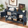 thumbnail image 3 of MEETFAV Kitchen Sideboard Storage Buffet Cabinet with 2 Drawers for Dining Room, Living Room, Navy Blue, 3 of 8