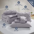 thumbnail image 3 of LammaLoe King Size comforter Sets, 7 Piece Bed In A Bag Pintuck Bedding Sets, Grayish Lavender, 3 of 7
