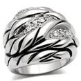 thumbnail image 1 of Women Rhodium Brass Ring with AAA Grade CZ in Clear - Size 5, 1 of 1
