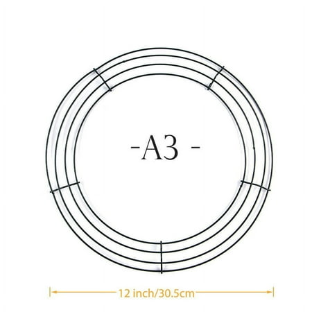

Flytohom Round Hoop DIY Christmas Wire Wreath Frame Wall Hanging For Wedding Valentines