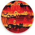thumbnail image 2 of FREEAMG Halloween Cat Coasters for Drinks Set of 2, Absorbent Ceramic Drink Coaster with Cork Base for Wooden Coffee Table, Cool Housewarming Gift for Home Decor, 2 of 5
