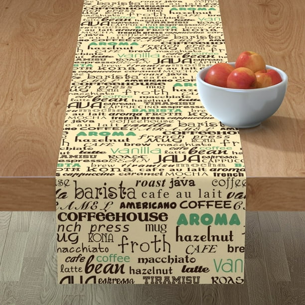 Table Runner Coffee Typography Letting Words Phrases Kitchen Decor Letting Words Phrases Kitchen Decor