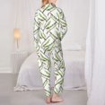 thumbnail image 3 of Pajama Sets for Women 2 Pcs, Asparagus Pattern funny Button Down Long Sleeve Sleepwear Lounge PJ Sets, 3 of 6