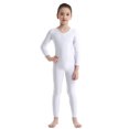 thumbnail image 2 of vastwit Kids Girls Long Sleeves Ballet Dance Leotard Bodysuit Full Body Gymnastic Athletic Unitard Dancewear White 5-6, 2 of 7