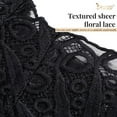 thumbnail image 4 of JASGOOD Corset Top for Women Textured Sheer Floral Lace Bustiers Cincher Lace-up Corset Overbust Top, 4 of 8