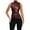 A-Red785, variant on Women's Leather Sleeveless Top Neck Ruched Side Blouse Sleek Modern Evening Camisole