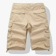 thumbnail image 4 of Fgnfyis Men's Drawstring Cargo Shorts Short Men's Cargo Trousers Available in Many Different Colours Shorts for Men Khaki 34, 4 of 9