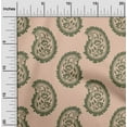 thumbnail image 2 of oneOone Silk Tabby Dark Beige Fabric Asian Paisley Block Sewing Craft Projects Fabric Prints By Yard 42 Inch Wide, 2 of 4